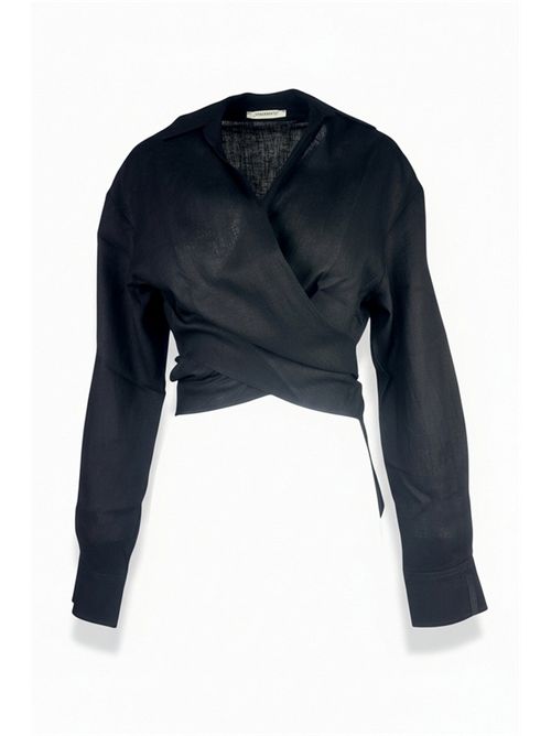 camicia donna in lino nero Hinnominate | HMABW02633-PTTS0274NE01